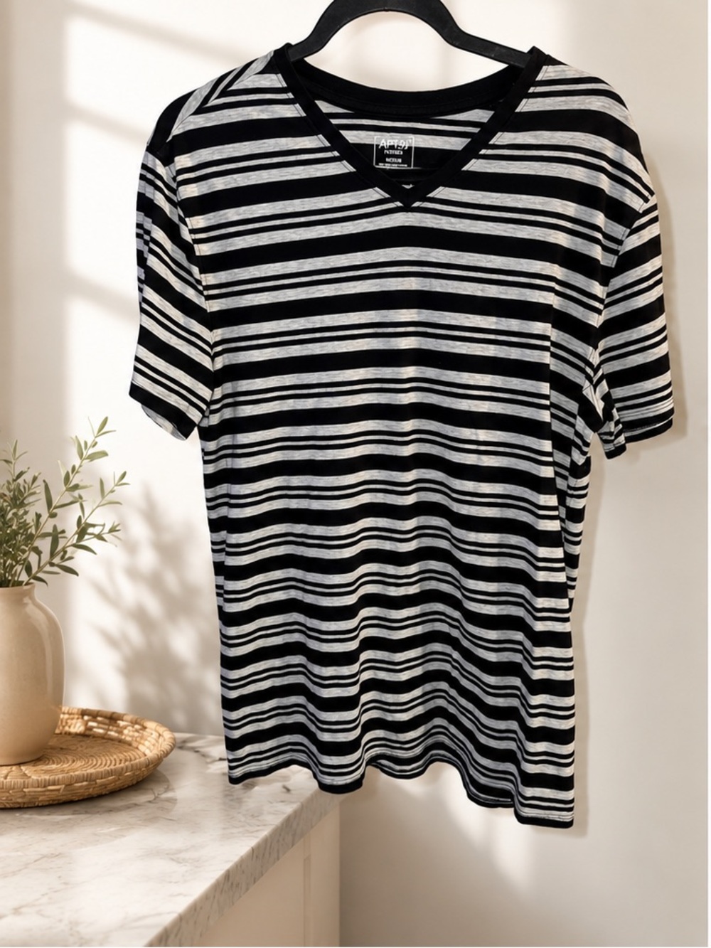 Striped Black & White Short Sleeve Tee